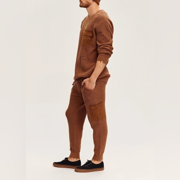 NWT SER.O.YA Jason Sweater Knit Jogger Cognac Brown sz Medium - Picture 4 of 6